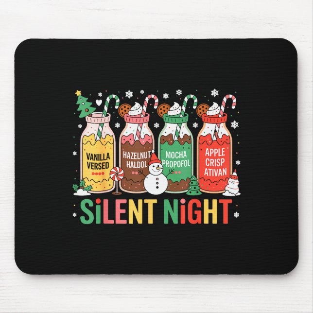 Funny Santa Profol Silent Night Icu Nurses Merry C Mouse Mat (Front)