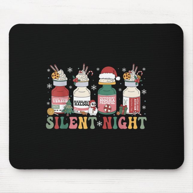 Funny Santa Profol Silent Night Icu Nurses Merry C Mouse Mat (Front)