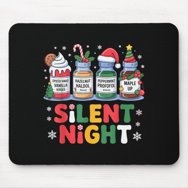 Funny Santa Profol Silent Night Icu Nurses Merry C Mouse Mat (Front)