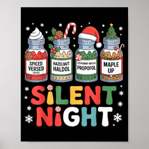 Funny Santa Profol Silent Night Icu Nurses Merry C Poster