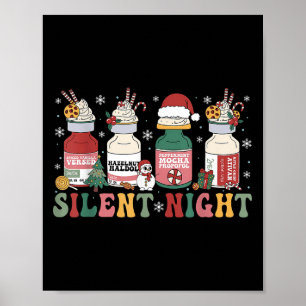 Funny Santa Profol Silent Night Icu Nurses Merry C Poster