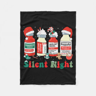 Funny Santa Propofol Silent Night Icu Nurses Merry Fleece Blanket