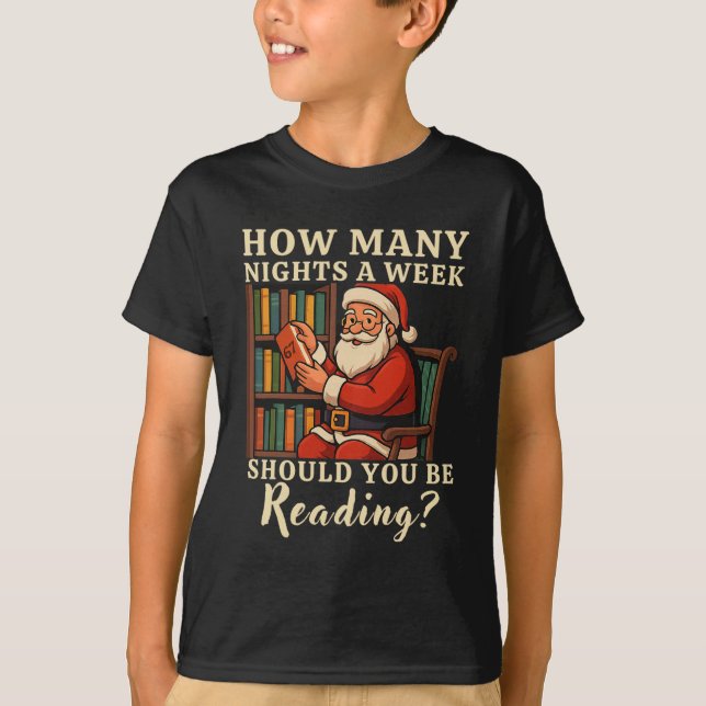 Funny Santa Reading 67 Meme Tee Christmas Teacher  (Front)