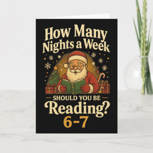Funny Santa Reading 67 Meme Tee Christmas Teacher Card
