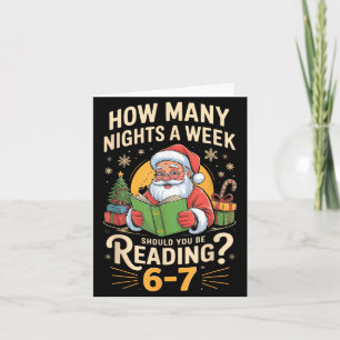 Funny Santa Reading 67 Meme Tee Christmas Teacher Card