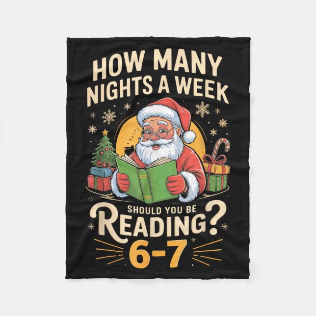 Funny Santa Reading 67 Meme Tee Christmas Teacher  Fleece Blanket (Front)