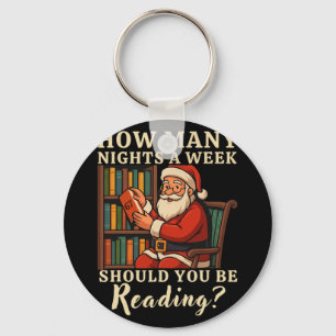 Funny Santa Reading 67 Meme Tee Christmas Teacher Key Ring