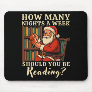 Funny Santa Reading 67 Meme Tee Christmas Teacher Mouse Mat