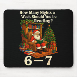 Funny Santa Reading 67 Meme Tee Christmas Teacher  Mouse Mat