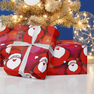 Funny Santa Red Festive Christmas Wrapping Paper