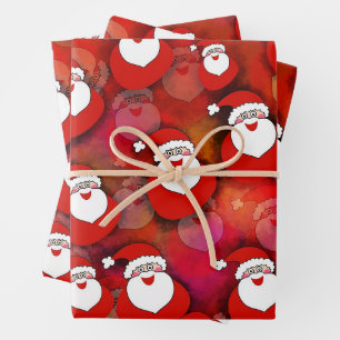 Funny Santa Red Festive Christmas Wrapping Paper Sheet