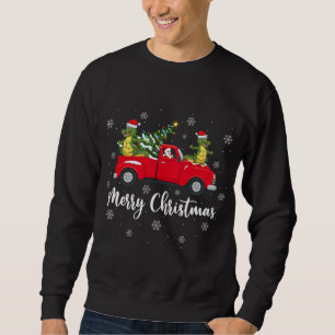 Funny Santa Riding Christmas Tree Truck Alligator Sweatshirt