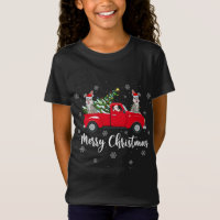 Funny Santa Riding Christmas Tree Truck Bunny Chri