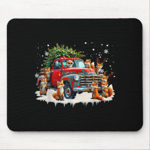 Funny Santa Riding Christmas Tree Truck Fox Christ Mouse Mat