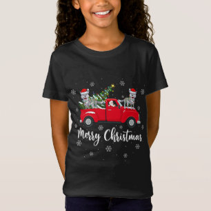 Funny Santa Riding Christmas Tree Truck Wolf Chris T-Shirt