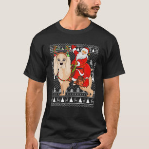 Funny Santa Riding Cocker Spaniel Dog Ugly Christm T-Shirt