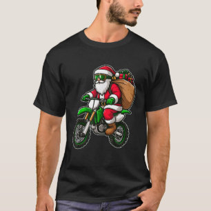 Funny Santa Riding Dirt Bike Christmas Pajama for  T-Shirt