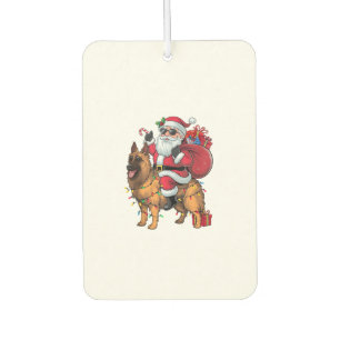 Funny Santa Riding German Shepherd Dog Christmas Car Air Freshener