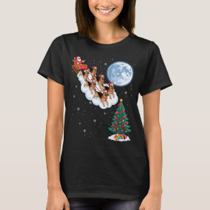 Funny Santa Riding German Shepherd Dog Tree Christ T-Shirt