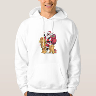 Funny Santa Riding Goldendoodle Dog Christmas  Hoodie