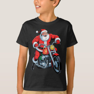 Funny Santa Riding Motorcycle Holiday Christmas Xm T-Shirt