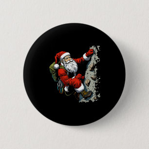 Funny Santa Rock Climbing Christmas Xmas Boulderin 6 Cm Round Badge