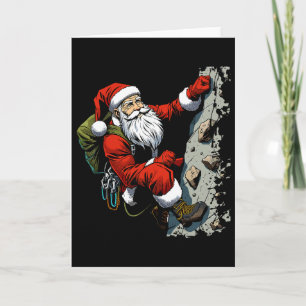 Funny Santa Rock Climbing Christmas Xmas Boulderin Card
