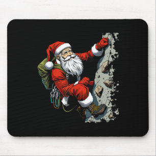 Funny Santa Rock Climbing Christmas Xmas Boulderin Mouse Mat