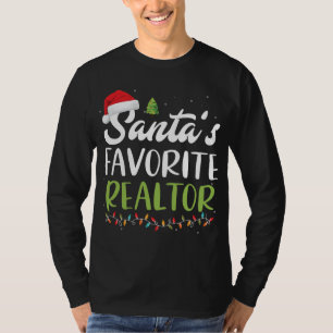 Funny Santa_s Favourite Realtor Christmas Santa Ha T-Shirt