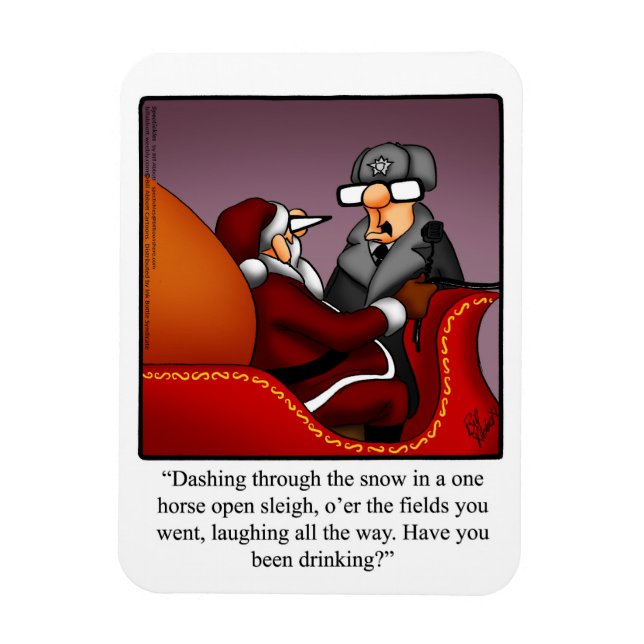 Funny Santa’s Sleigh Humour Magnet Gift (Vertical)