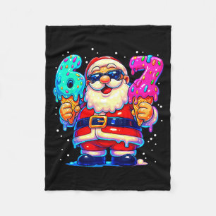 Funny Santa Says Six Seven 67 Meme Christmas Xmas Fleece Blanket