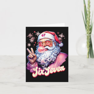 Funny Santa Says Six Seven Christmas 67 Meme Xmas  Card