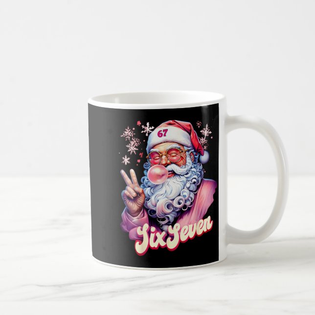 Funny Santa Says Six Seven Christmas 67 Meme Xmas  Coffee Mug (Right)