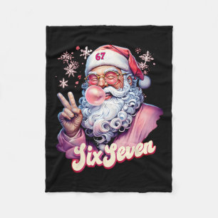 Funny Santa Says Six Seven Christmas 67 Meme Xmas Fleece Blanket