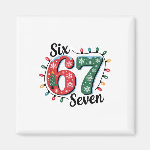 Funny Santa Says Six Seven Christmas 67 Meme Xmas Magnet
