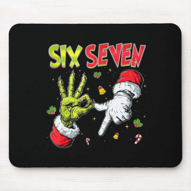 Funny Santa Says Six Seven Christmas 67 Meme Xmas  Mouse Mat (Front)