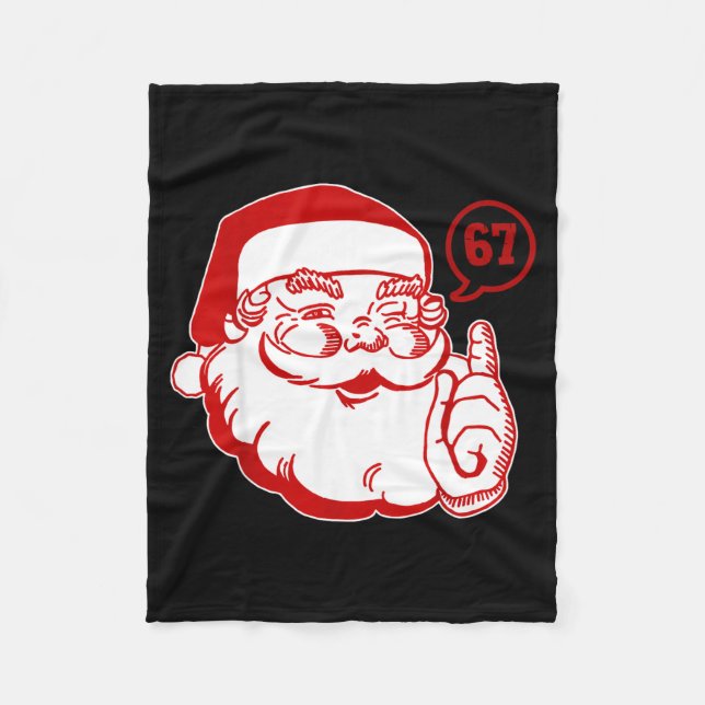 Funny Santa Says Six Seven Christmas 67 Xmas Boys  Fleece Blanket (Front)
