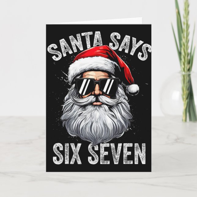 Funny Santa Says Six Seven Christmas Shirts Men Bo Card (Front)