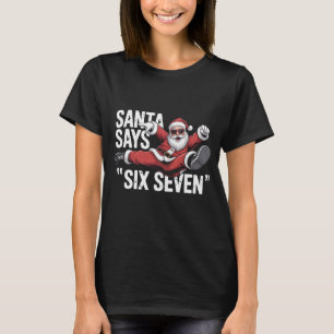 Funny Santa Says Six Seven Jumping Graphic Tee H