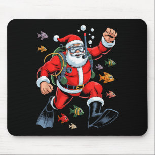 Funny Santa Scuba Diving Lover Holiday Christmas X Mouse Mat