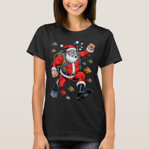Funny Santa Scuba Diving Lover Holiday Christmas X T-Shirt