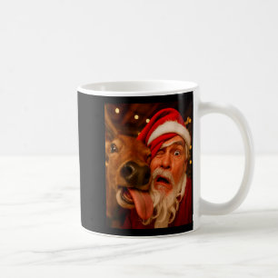 Funny Santa Selfie Reindeer Men Women Kids Christm Coffee Mug