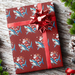 Funny Santa Shark Gift Wrap Ocean Lover Present<br><div class="desc">Funny Santa Claus Riding Shark Christmas,  Best Sea Animal Gift For Boys Girls Mens and Womens</div>