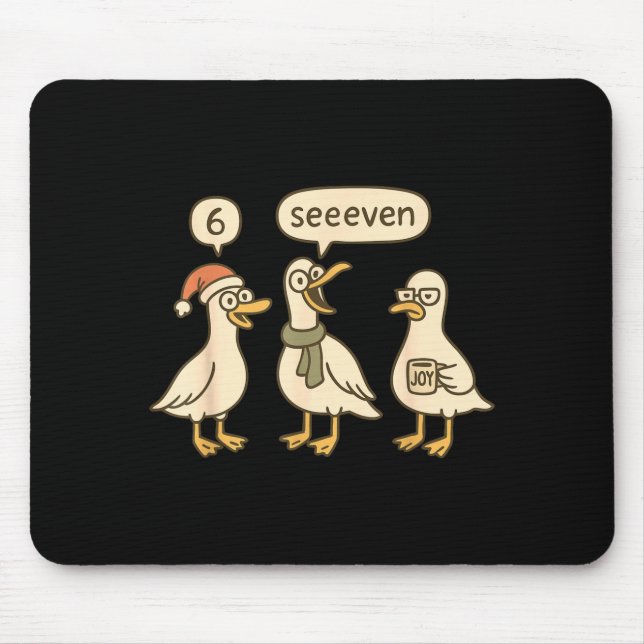 Funny Santa Silly Goose 6 7 Christmas Geese Six Se Mouse Mat (Front)