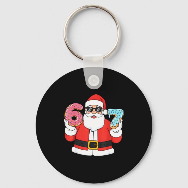 Funny Santa Six Seven 67 Ice Cream Drip Christmas  Key Ring (Front)