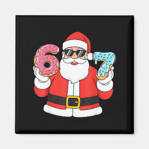 Funny Santa Six Seven 67 Ice Cream Drip Christmas Magnet