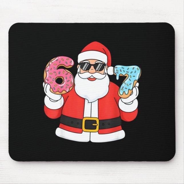 Funny Santa Six Seven 67 Ice Cream Drip Christmas  Mouse Mat (Front)
