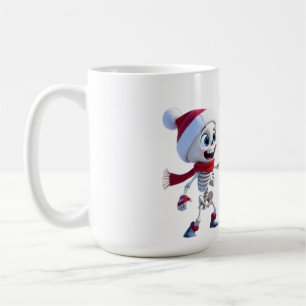 Funny Santa Skeletons Having a Snowball Fight Coffee Mug