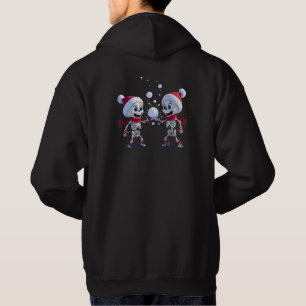 Funny Santa Skeletons Having a Snowball Fight  Hoodie