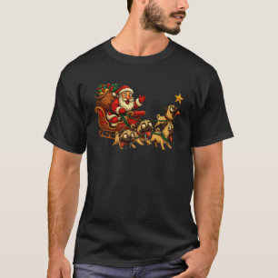 Funny Santa Sleigh Pugs Dog Meme Xmas Animal T-Shirt